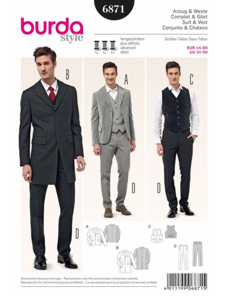 Pak en gilet patroon - Burda 6871