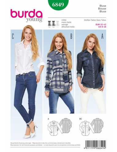 Blousepatroon - Burda 6849