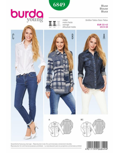 Blousepatroon - Burda 6849