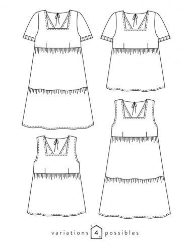 Patroon voor blouse of jurk Astree - Atelier Scämmit