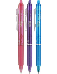 Set van 3 Pilot FriXion Ball Clicker rollerpennen - Fuchsia, paars en turquoise 2
