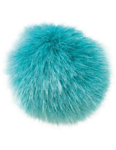 Imitatiebont pompon 10 cm - Petrolblauw
