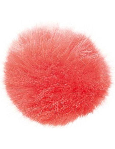 Imitatiebont pompon 10 cm - Koraal