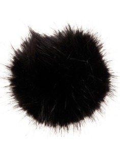 Imitatiebont pompon 10 cm - Zwart