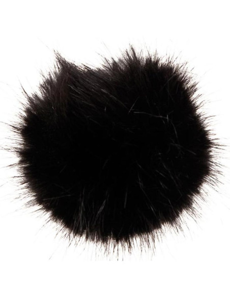 Imitatiebont pompon 10 cm - Zwart