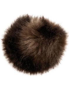 Imitatiebont pompon 10 cm - Donkerbruin