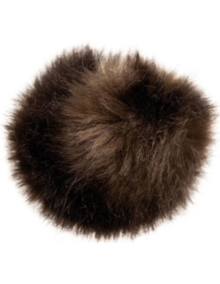 Imitatiebont pompon 10 cm - Donkerbruin