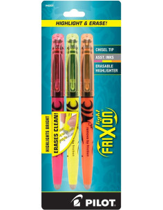 Set van 3 uitwisbare markeerstiften Pilot FriXion Light - Roze, geel en oranje