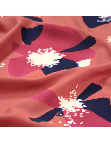 Viscose popeline stof Anémona terracotta - Églantine & Zoé