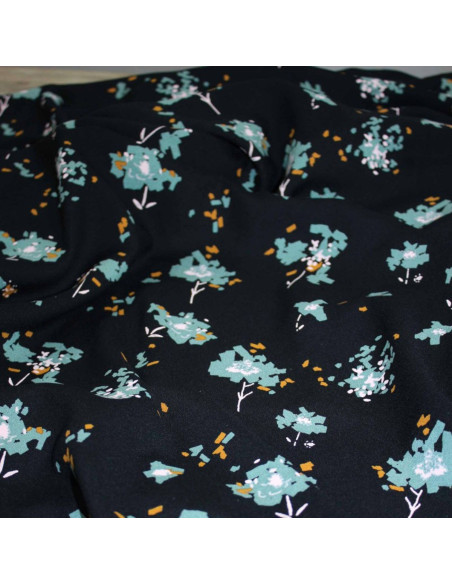 Zwarte drop viscose crêpe stof Ocella - Églantine & Zoé