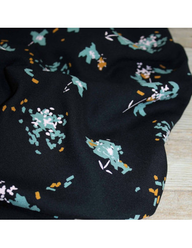 Zwarte drop viscose crêpe stof Ocella - Églantine & Zoé