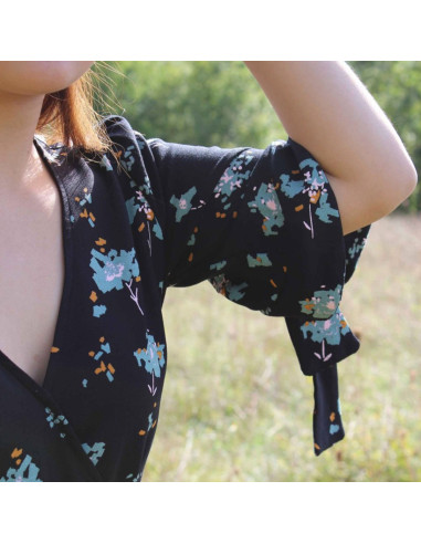Zwarte drop viscose crêpe stof Ocella - Églantine & Zoé