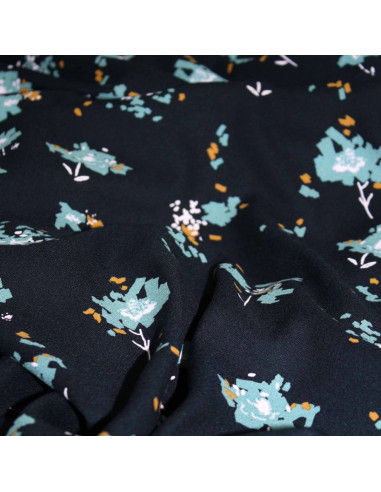 Zwarte drop viscose crêpe stof Ocella - Églantine & Zoé