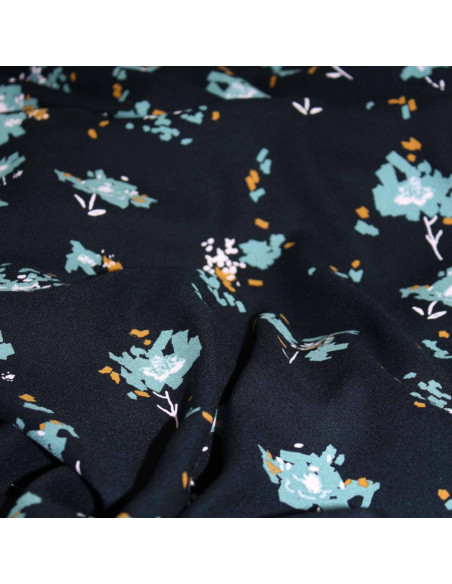 Zwarte drop viscose crêpe stof Ocella - Églantine & Zoé
