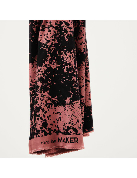 Viscose crêpe stof Shadow Splash - Rozenhout