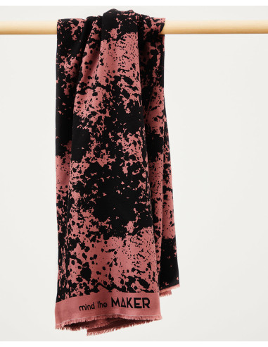 Viscose crêpe stof Shadow Splash - Rozenhout