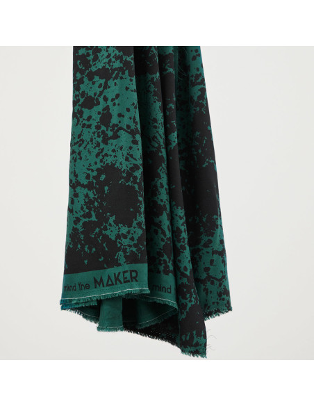 Viscose crêpe stof Shadow Splash - Flessengroen