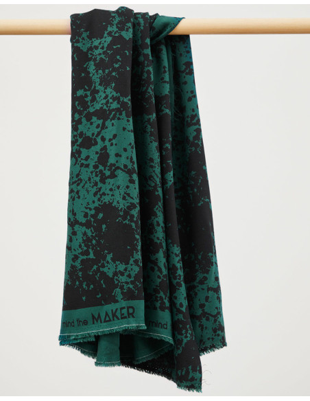 Viscose crêpe stof Shadow Splash - Flessengroen