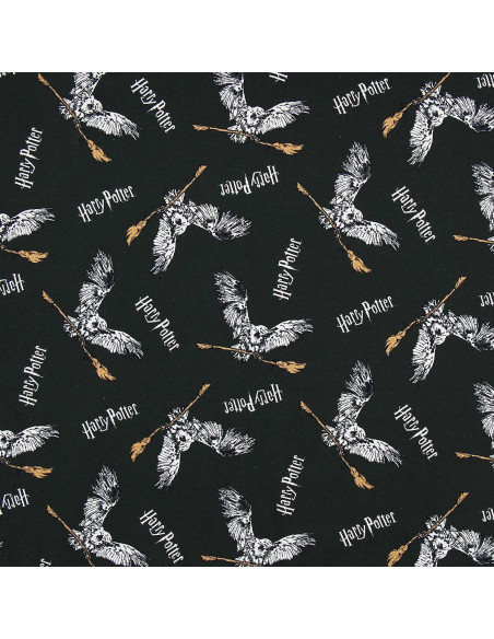 Harry Potter jersey stof - Uil en bezemsteel