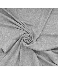 Gestreepte lurex jersey stof - Grijs