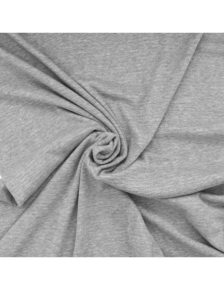 Gestreepte lurex jersey stof - Grijs
