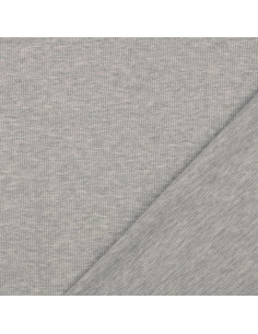 Gestreepte lurex jersey stof - Grijs 2