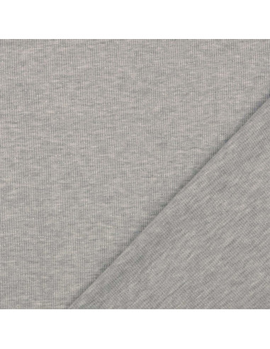 Gestreepte lurex jersey stof - Grijs