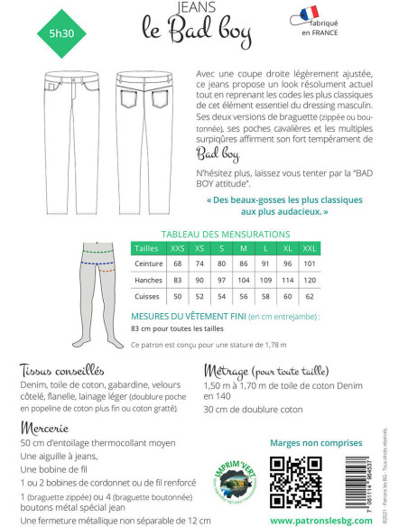 Jeans patroon Le Bad Boy - Les BG
