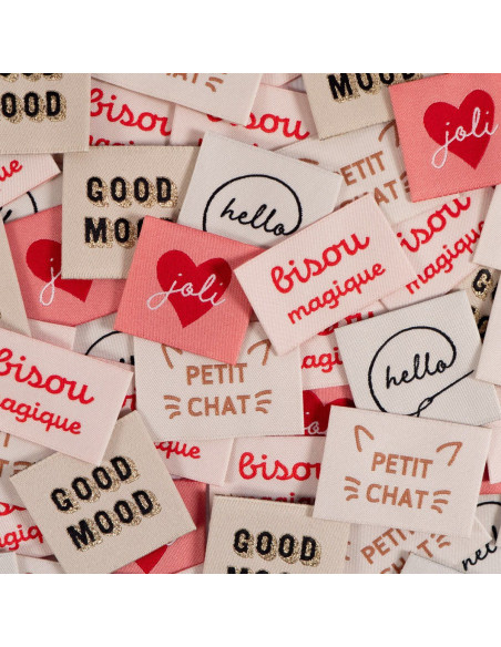 Set van 5 geweven labels - Cozy assortiment