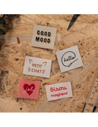 Set van 5 geweven labels - Cozy assortiment