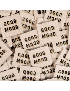 Set van 5 geweven labels - Good Mood