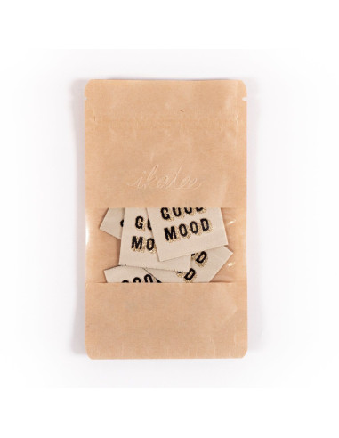 Set van 5 geweven labels - Good Mood