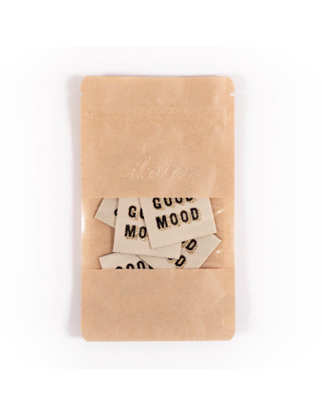 Set van 5 geweven labels - Good Mood