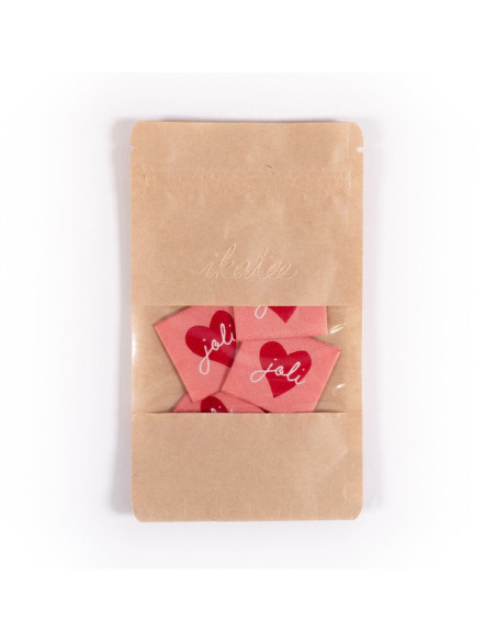 Set van 5 geweven labels - Mooi Hart