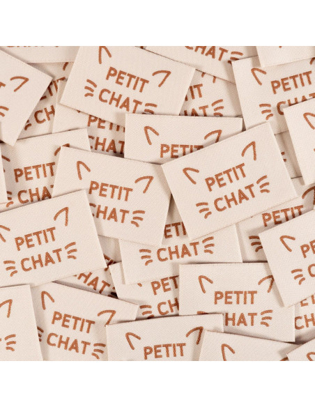 Set van 5 geweven labels - Kleine kat
