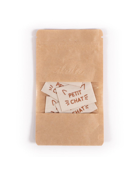 Set van 5 geweven labels - Kleine kat