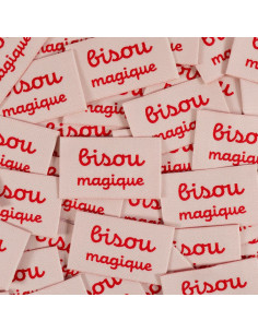 Set van 5 geweven labels - Magische Kus