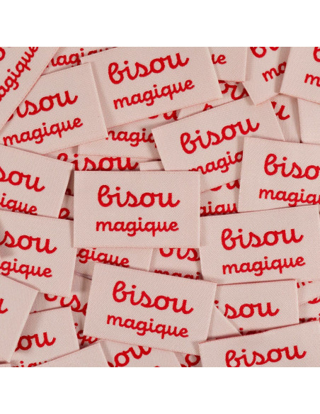 Set van 5 geweven labels - Magische Kus