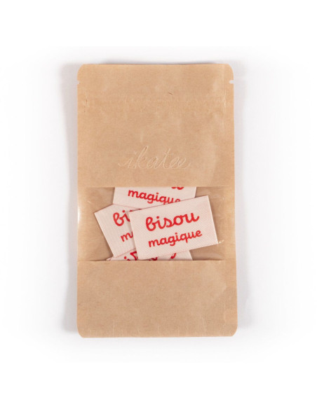 Set van 5 geweven labels - Magische Kus