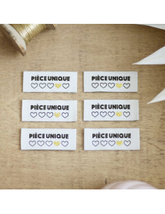 Set van 6 labels om op te naaien - Uniek stuk