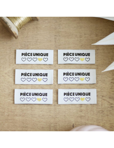 Set van 6 labels om op te naaien - Uniek stuk