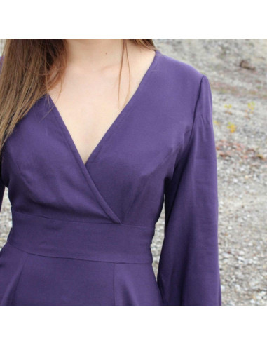 Paarse viscose crêpe stof - Églantine & Zoé