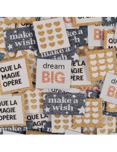 Set van 5 geweven labels - Shiny assortiment