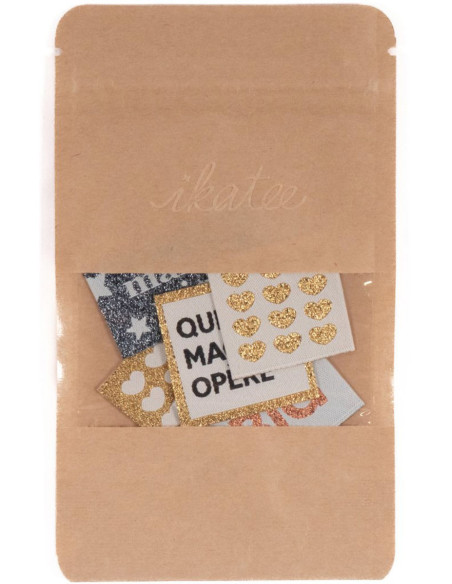 Set van 5 geweven labels - Shiny assortiment