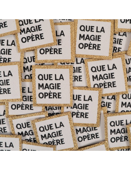 Set van 5 geweven labels - Laat de magie werken