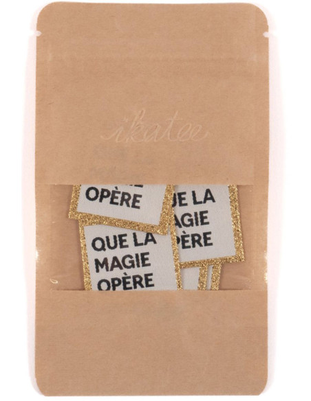 Set van 5 geweven labels - Laat de magie werken