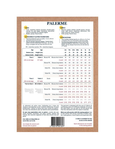Patroon voor blouse of jurk Palerme - Ikatee