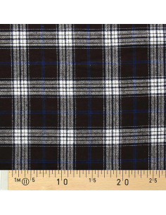 Schotse tartan flanelstoffen - Bruin, blauw en wit 2