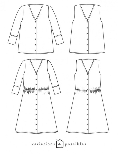 Anaé blouse of jurk patroon - Atelier Scämmit