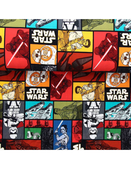 Star Wars jersey stof - Gekleurde personages
